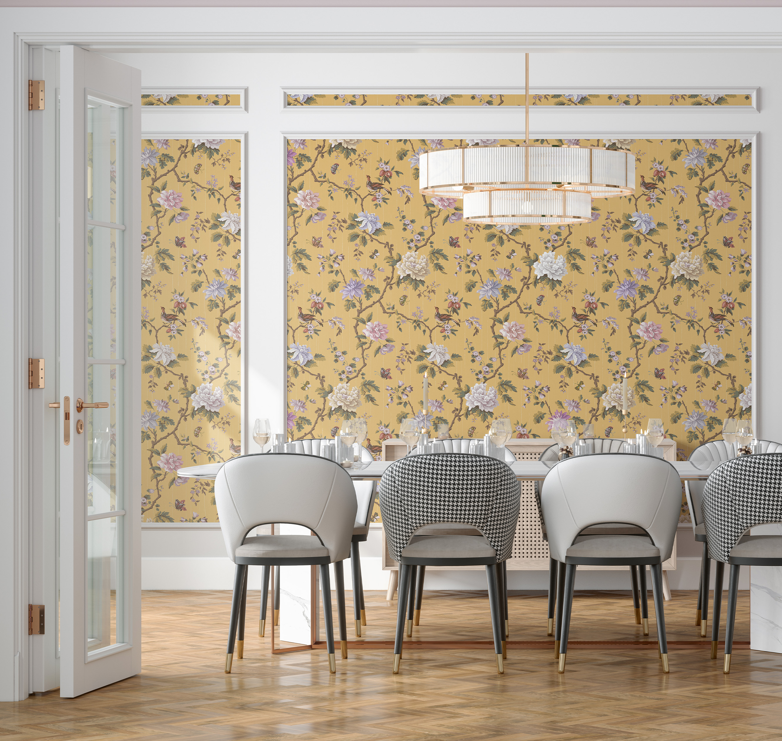 Панно Loymina Шелковый путь Шинуазри: Императорский сад SLK1 004/2 3×3 фото в интерьере